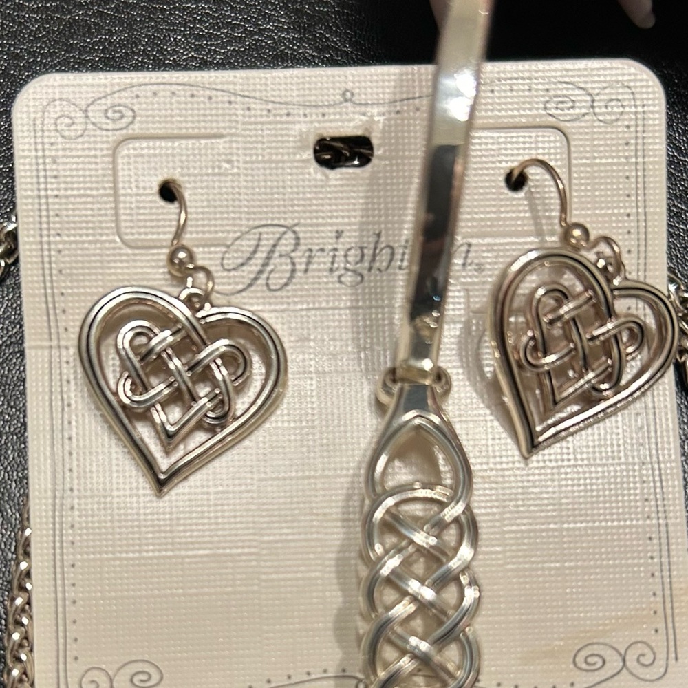 Brighton Retired Interlocking Heart Necklace Earr… - image 3